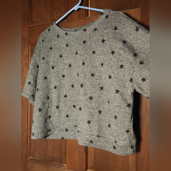 Flirtitude Gray Star Crop Top - Picture 2 of 7